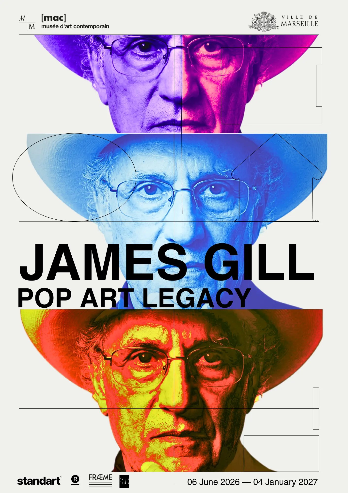 Affiche d'exposition fictive James Gill Pop Art Legacy